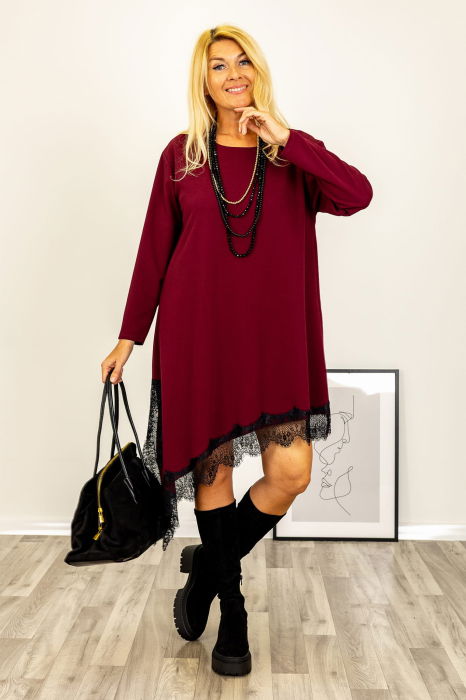 Rochie asimetrica, in colt, bordo cu dantela neagra [2]