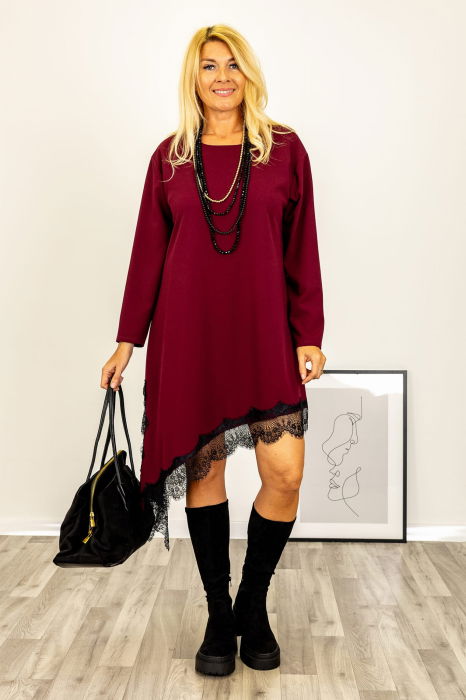 Rochie asimetrica, in colt, bordo cu dantela neagra [1]