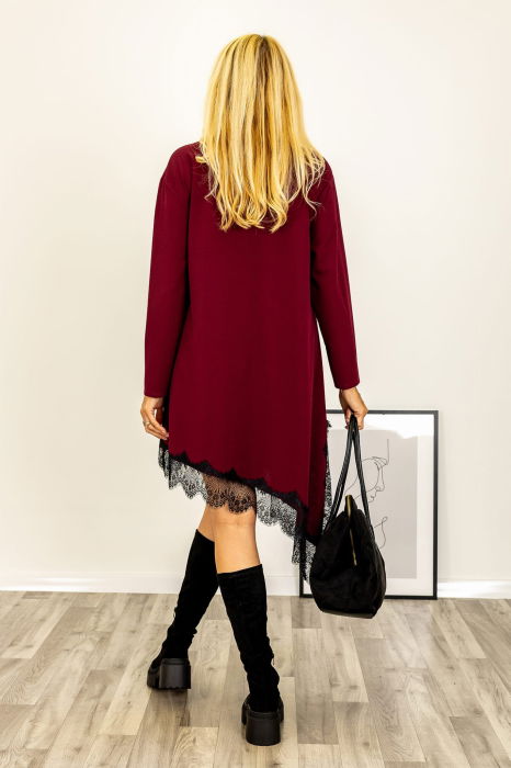 Rochie asimetrica, in colt, bordo cu dantela neagra [4]