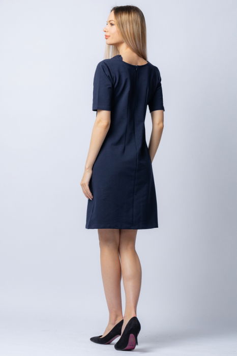 Rochie bleumarin cu doua pisici aplicate pe piept [3]