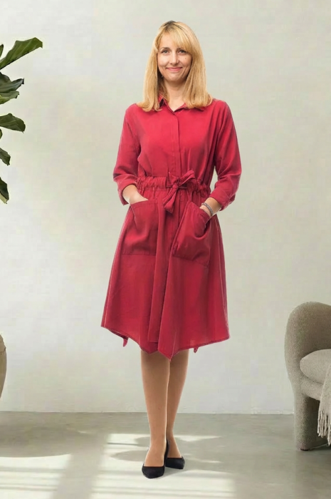 Rochie bordo, midi, matasoasa, tip camasa [1]