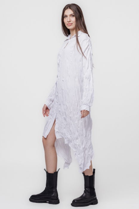 Rochie camasa creponata, in colturi, alba [3]