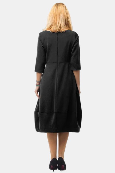 Rochie lalea cambrata neagra, cu fermoar pe spate [3]