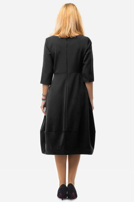 Rochie lalea cambrata neagra, cu fermoar pe spate [3]