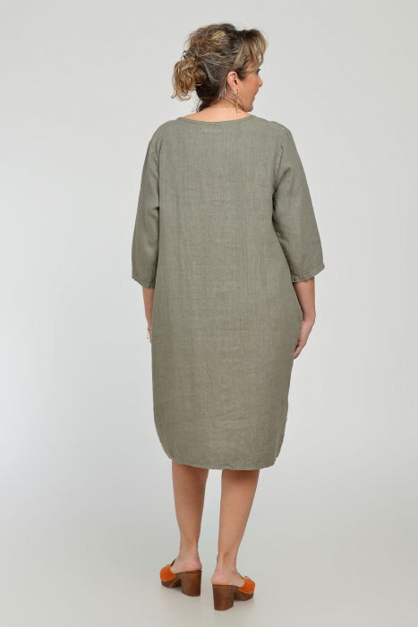 Rochie lalea din in, masura mare, bej inchis [6]