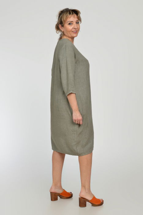 Rochie lalea din in, masura mare, bej inchis [5]