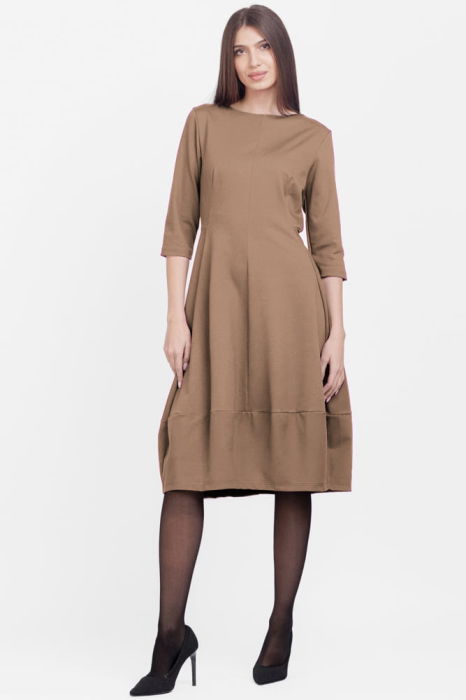 Rochie lalea din jerseu de bumbac, bej inchis [1]