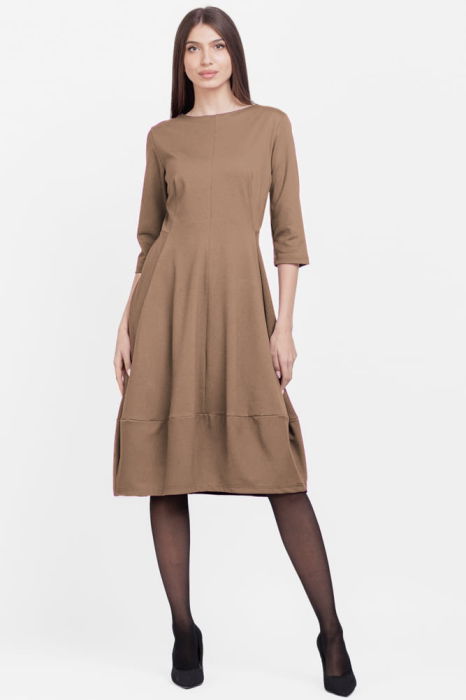 Rochie lalea din jerseu de bumbac, bej inchis [2]