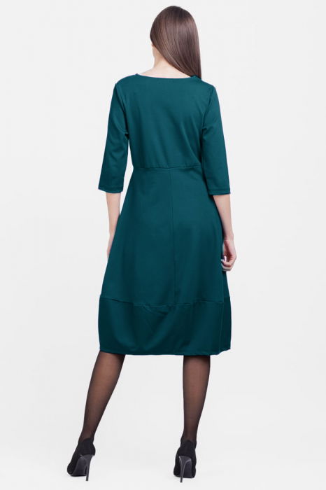 Rochie lalea din jerseu de bumbac, turcoaz inchis [3]