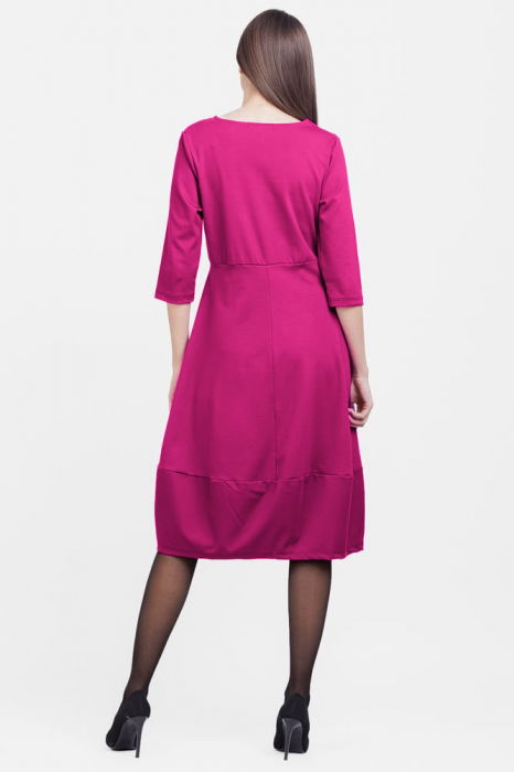 Rochie lalea din jerseu de bumbac, fucsia [3]