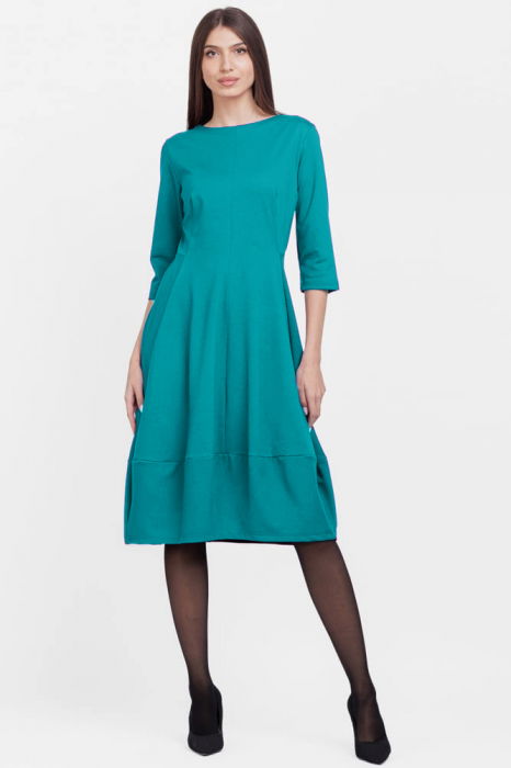 Rochie lalea din jerseu de vascoza, turcoaz intens [2]