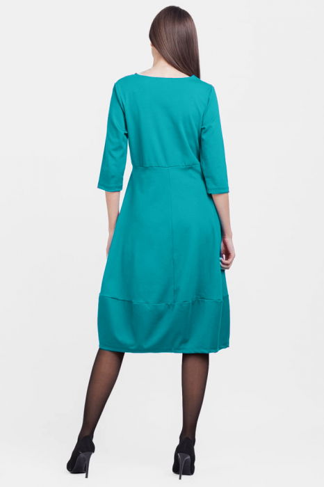 Rochie lalea din jerseu de vascoza, turcoaz intens [3]