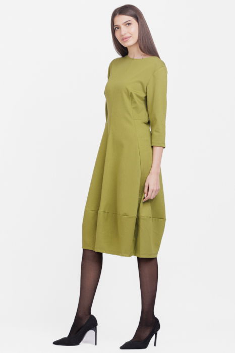Rochie lalea din jerseu punto milano, verde olive [2]