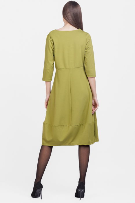 Rochie lalea din jerseu punto milano, verde olive [3]