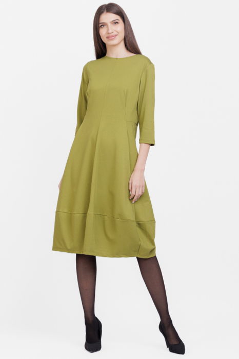 Rochie lalea din jerseu punto milano, verde olive [1]
