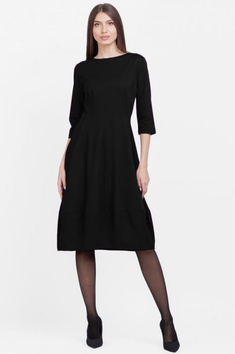Rochie lalea din jerseu de vascoza, neagra [2]