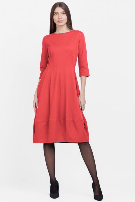 Rochie lalea din jerseu punto milano, corai pastel [2]