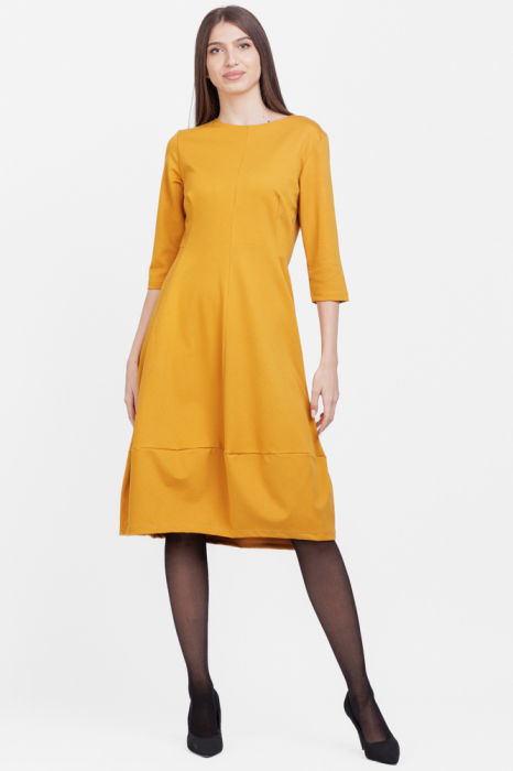 Rochie lalea din jerseu punto milano, mustar [2]