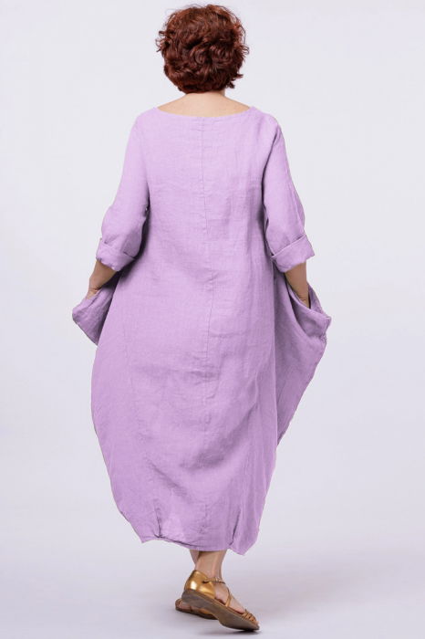 Rochie lalea in colturi, din in lila [3]