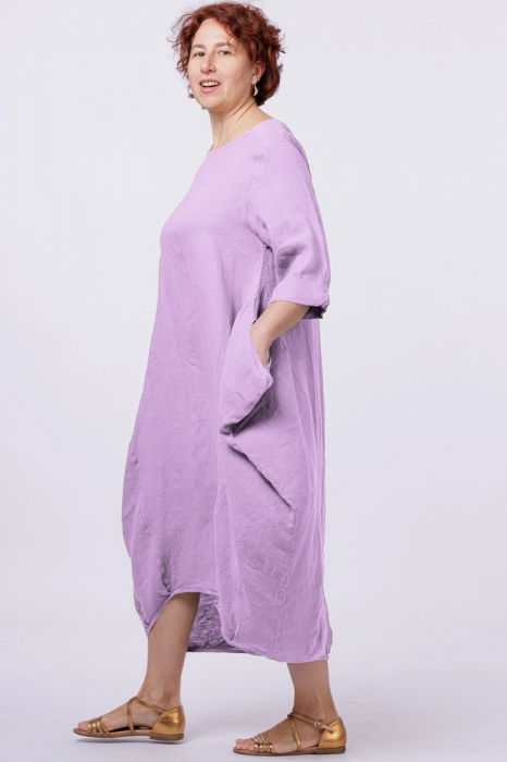 Rochie lalea in colturi, din in lila [2]