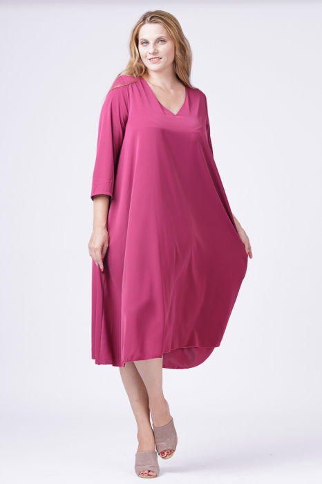 Rochie A-line mov- zmeura cu maneca lunga [3]