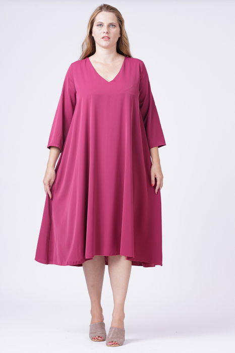 Rochie A-line mov- zmeura cu maneca lunga [5]