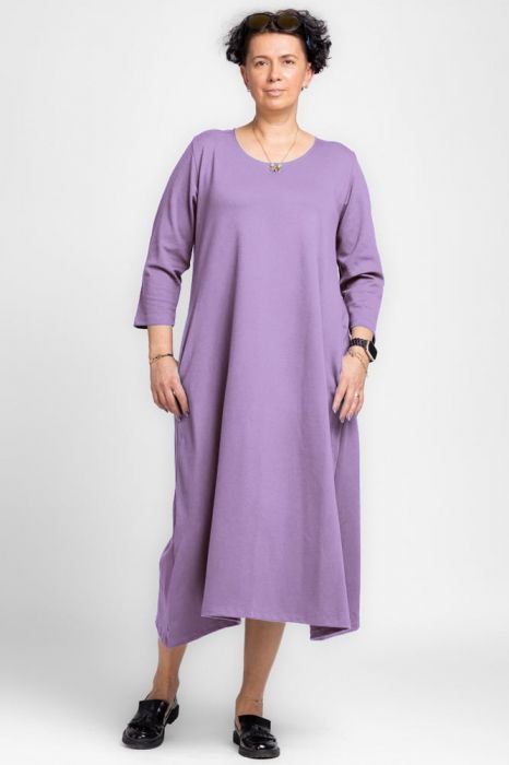 Rochie lunga A-line din jerseu punto milano, lila [2]
