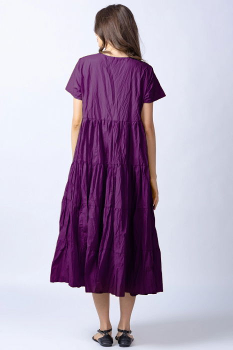 Rochie lunga mov cu patru volane [3]