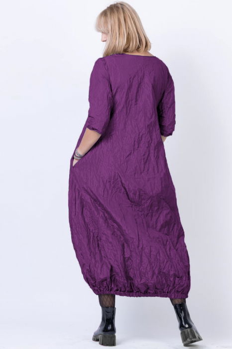 Rochie lunga gogosar din vascoza sifonata, mov [3]