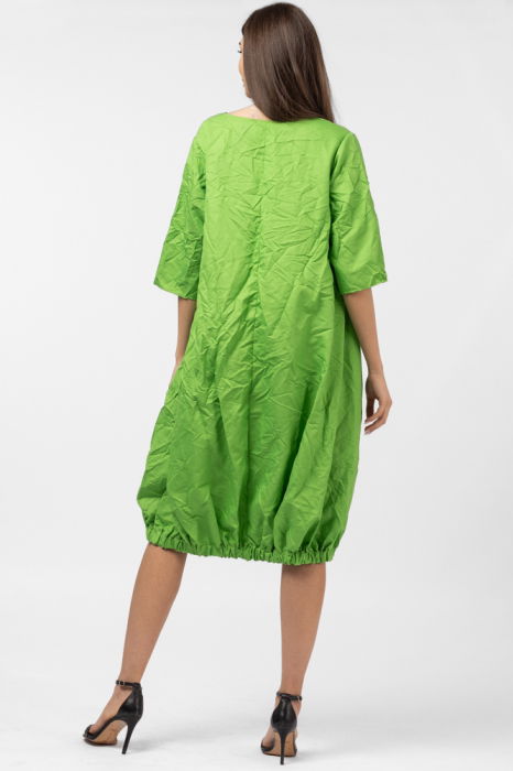 Rochie midi gogosar din vascoza sifonata verde [4]