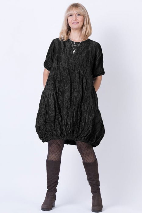 Rochie midi gogosar din tafta cu memorie neagra [3]