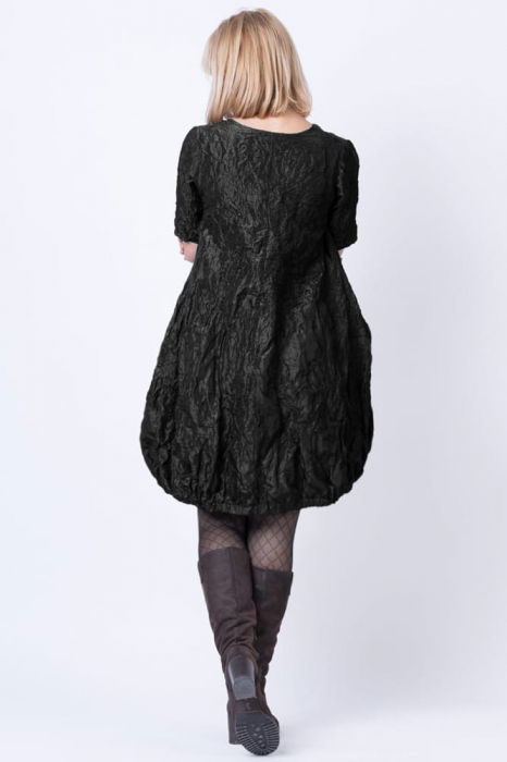 Rochie midi gogosar din tafta cu memorie neagra [2]