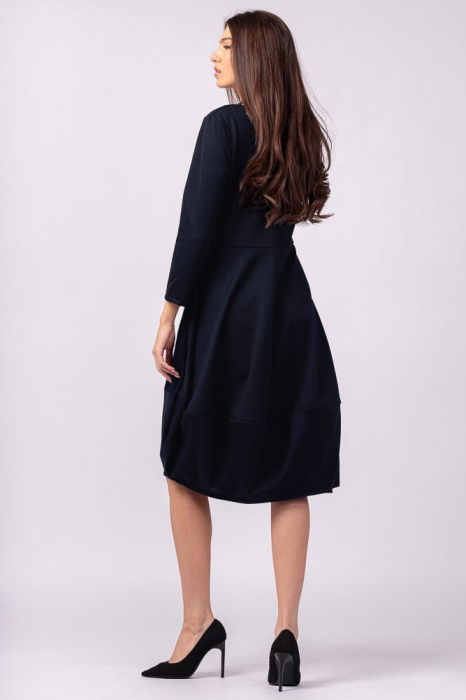 Rochie lalea bleumarin inchis, din bumbac [3]