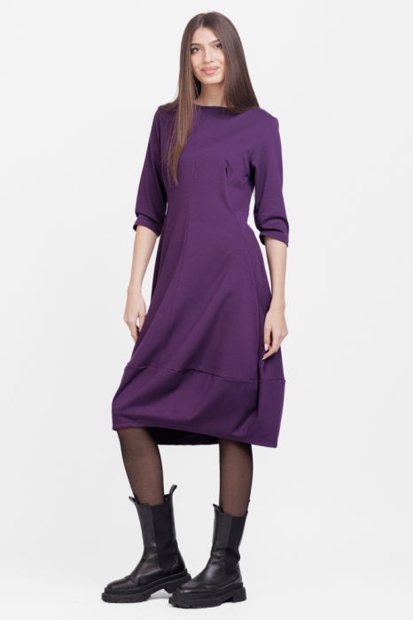 Rochie lalea din jerseu punto milano, mov inchis [1]