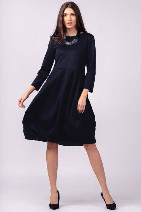 Rochie lalea bleumarin inchis, din bumbac [1]