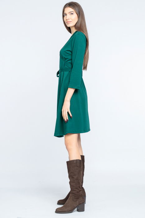Rochie petrecuta din jerseu, cu talie reglabila, verde [3]