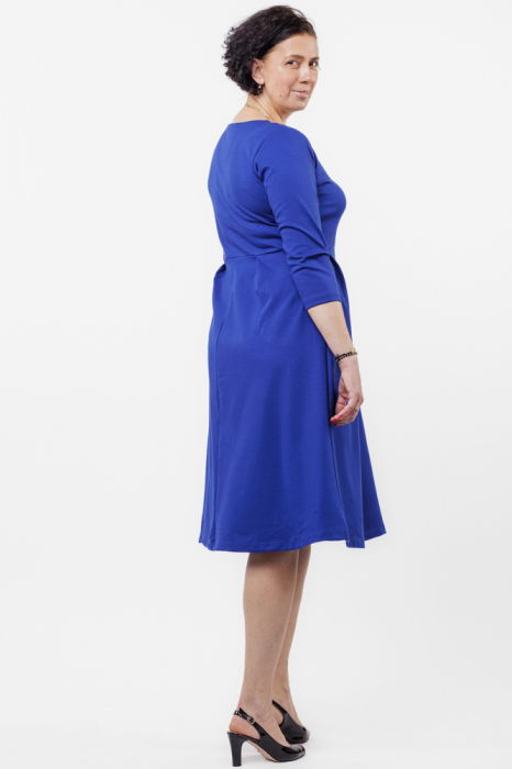 Rochie taiata in talie din jerseu de vascoza, albastru [4]