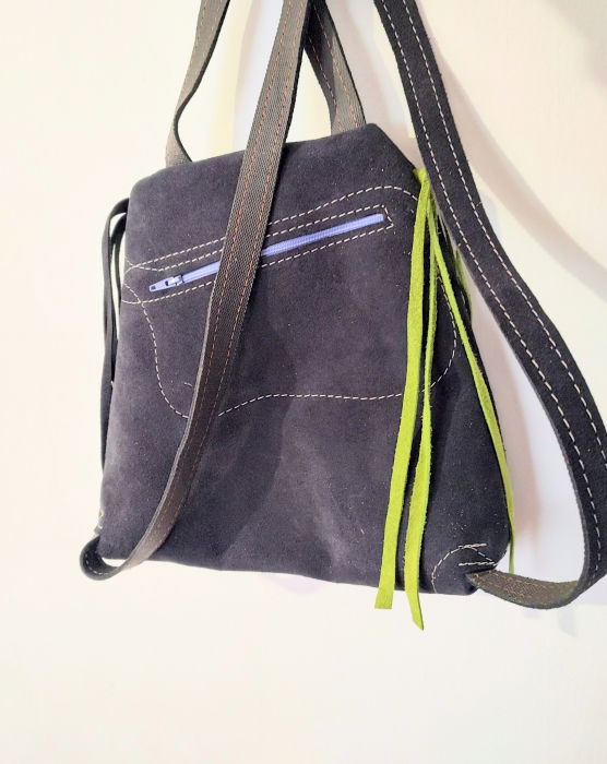 Rucsac din piele naturala ,negru cu olive ,și pisicuțe [4]