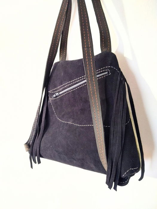 Rucsac in două nuanțe, din piele naturala cu pisicuțe [4]