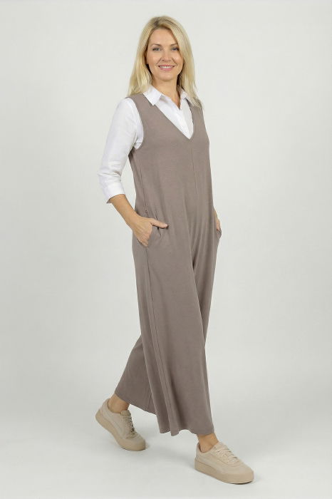 Salopeta casual-chic cu croi lejer, fango [2]