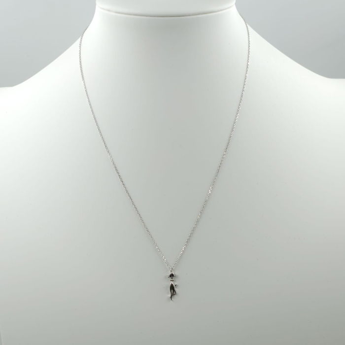 Set colier cu lant din argint 925 si pandant pisicuta cu mustati [2]