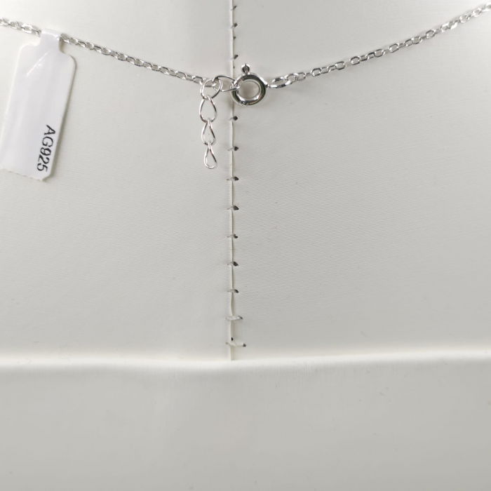 Set colier cu lant din argint 925 si pandant doua inimi si perla fina [6]