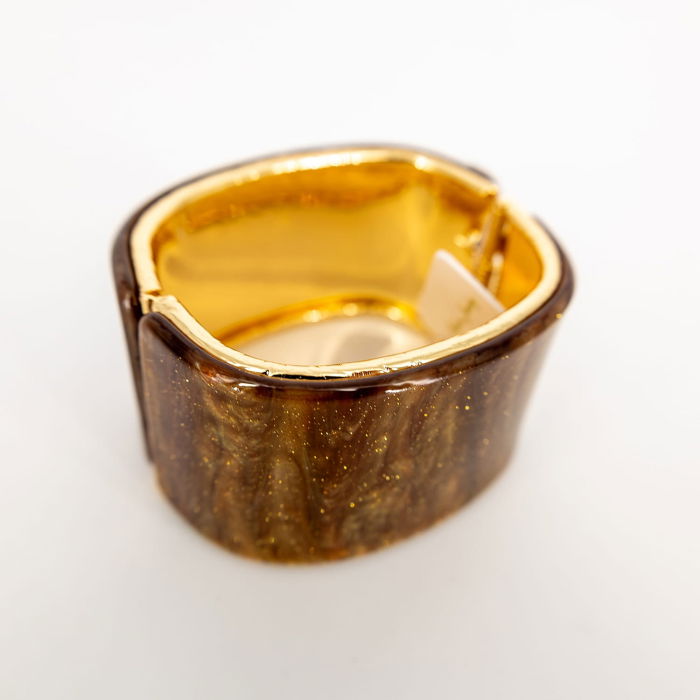 Brățară lată maro cu efect perlat – elegantă și versatilă [2]