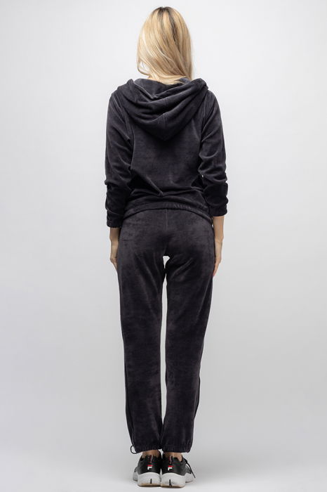 Trening dama gri fume, doua piese, din catifea de bumbac [2]