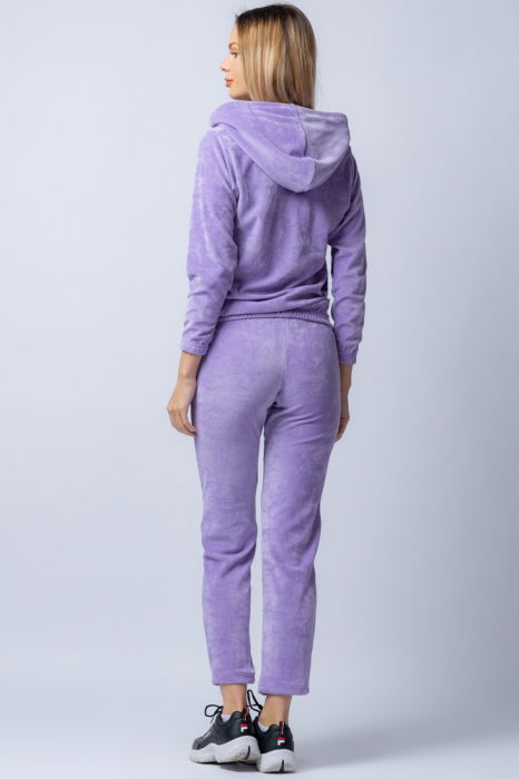Trening dama doua piese din catifea de bumbac lila [4]