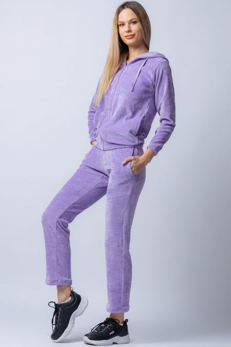 Trening dama doua piese din catifea de bumbac lila [1]