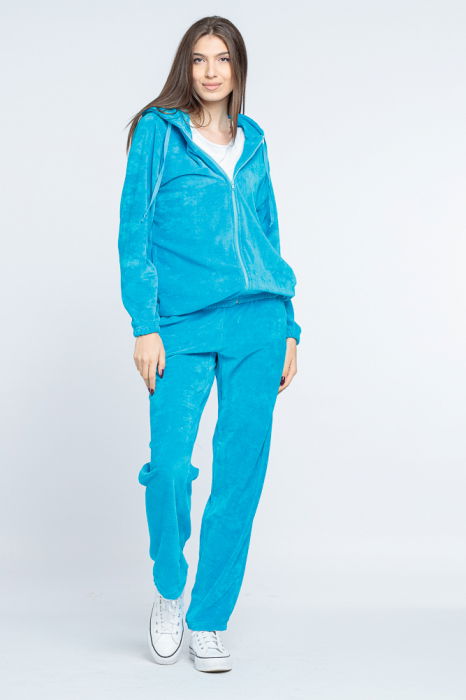 Trening dama doua piese din catifea de bumbac turcoaz [1]