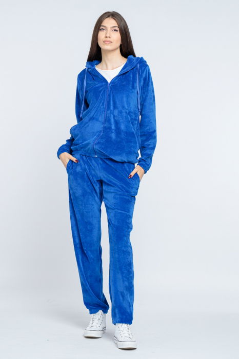 Trening dama doua piese din catifea de bumbac albastru electric [1]