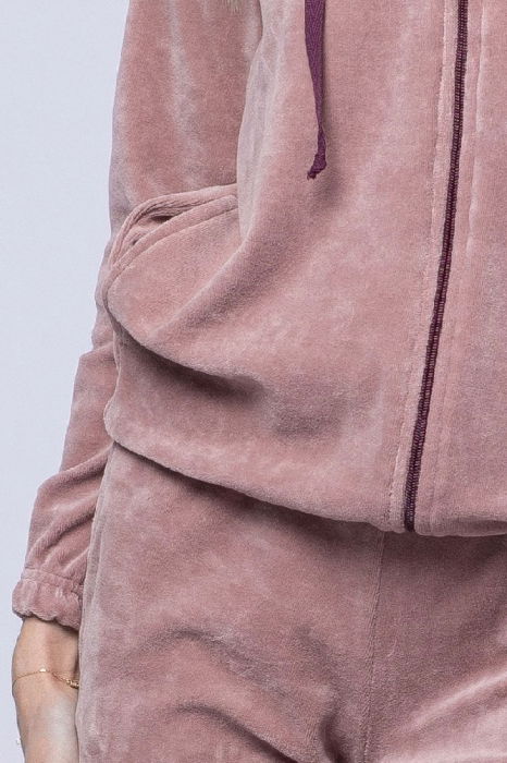 Trening dama roz inchis prafuit, doua piese, din catifea de bumbac [5]
