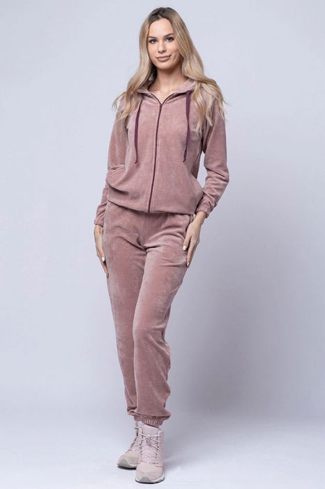 Trening dama roz inchis prafuit, doua piese, din catifea de bumbac [1]